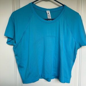 Lululemon Athletica Swiftly Tech 2.0 Hawaiian Blue Short Sleeve Cropped Tee